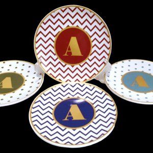 Initial A Party Plate, Letter Plate,  Appetizer Plate, Salad Plate,  Name Plate